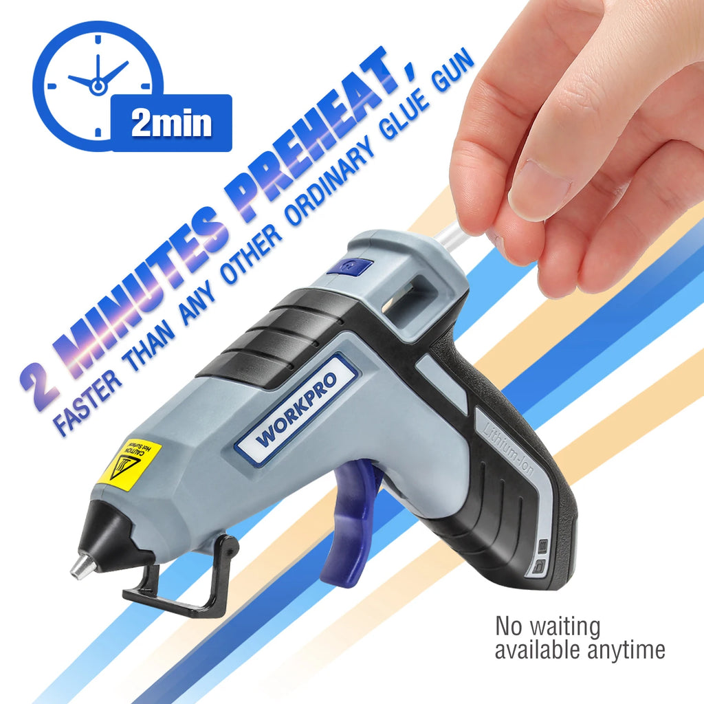WORKPRO 30W Hot Melt Glue Gun with 20pcs Glue Sticks for DIY Arts Craft Projects, Home Quick Repairs