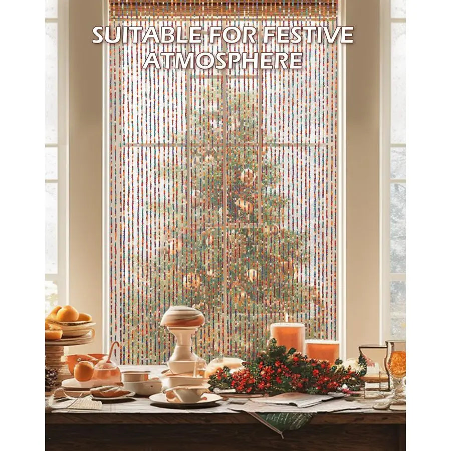 Strands Colorful Beaded Curtain Bamboo Curtain for Doorways MultiScenario Application Purely Handmade Beaded Curtains as Insect