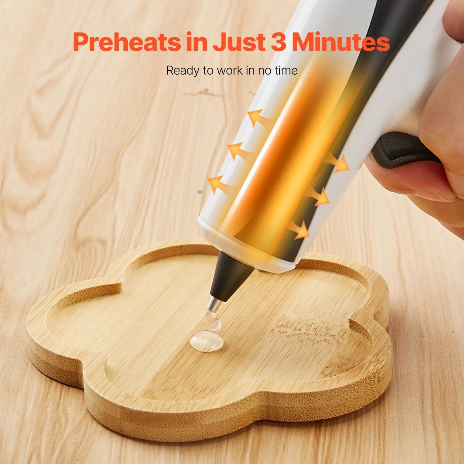 Cordless Hot Glue Gun, 3-Minute Fast Preheat with PI Film Tech, 2200mAh Battery & Magnetic Base for Home/Office/Crafts
