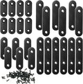 Stainless Steel Wood Brackets Repair Plate Brace Set, 26 Pieces in 36mm/46mm/56mm/76mm Sizes for Mending