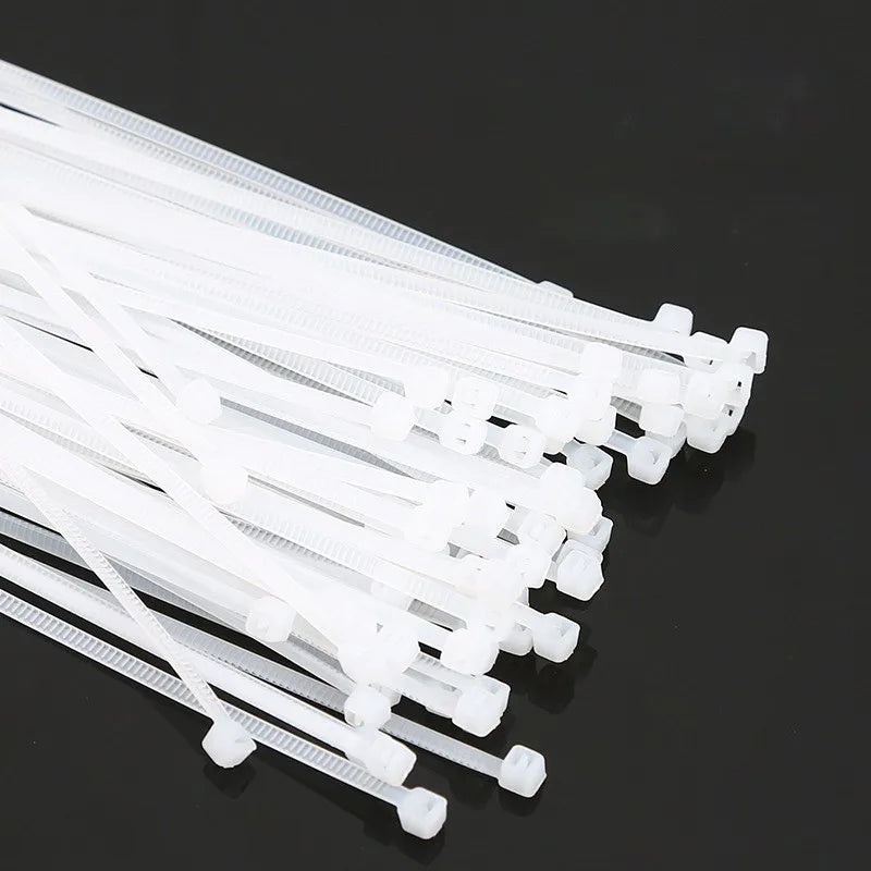 2.8*300mm Nylon Cable Ties - Self-Locking, Heavy-Duty, Smooth Edges, Ideal for Electrical Wiring & Cable Management