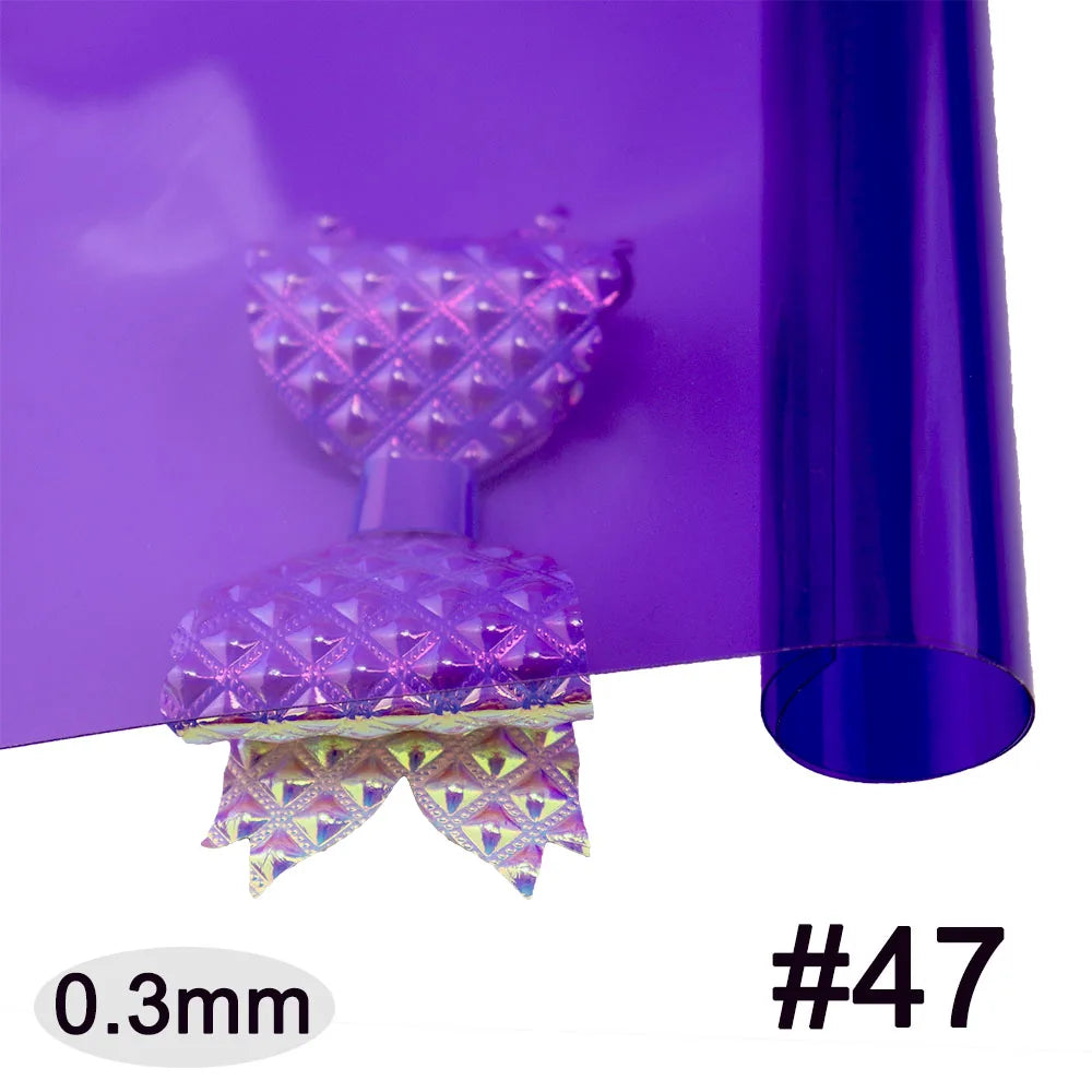 30x120cm Roll Pink Red Orange Blue Clear Transparente PVC Fabric Vinyl Soft Glass Cloth Waterproof For Handbag DIY PV050