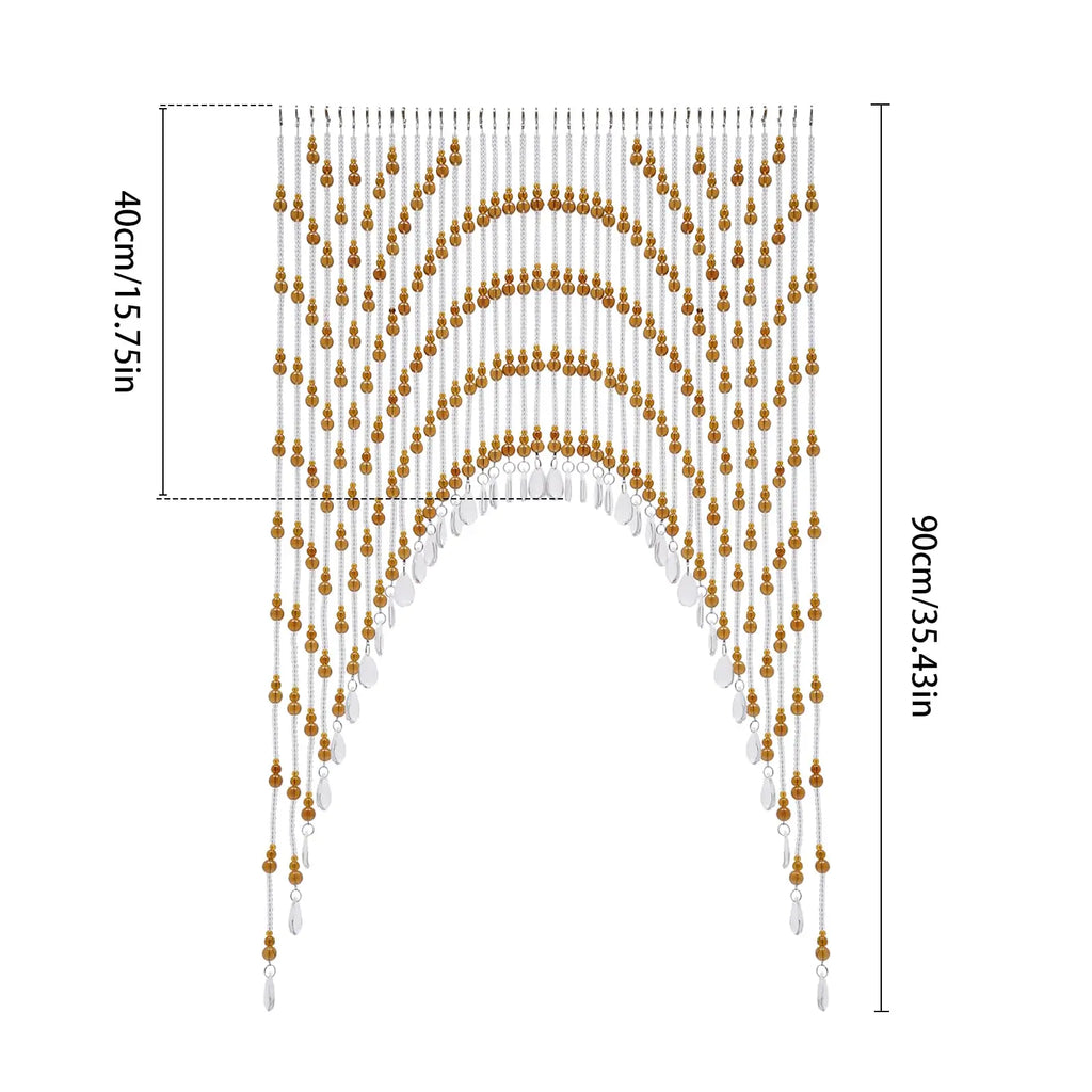 Beaded Curtains, Hanging Glass Door Beads, Self-Adhesive Valance for Doorways Crystal Strands Arched Windows, Clear Crystal Room Divider