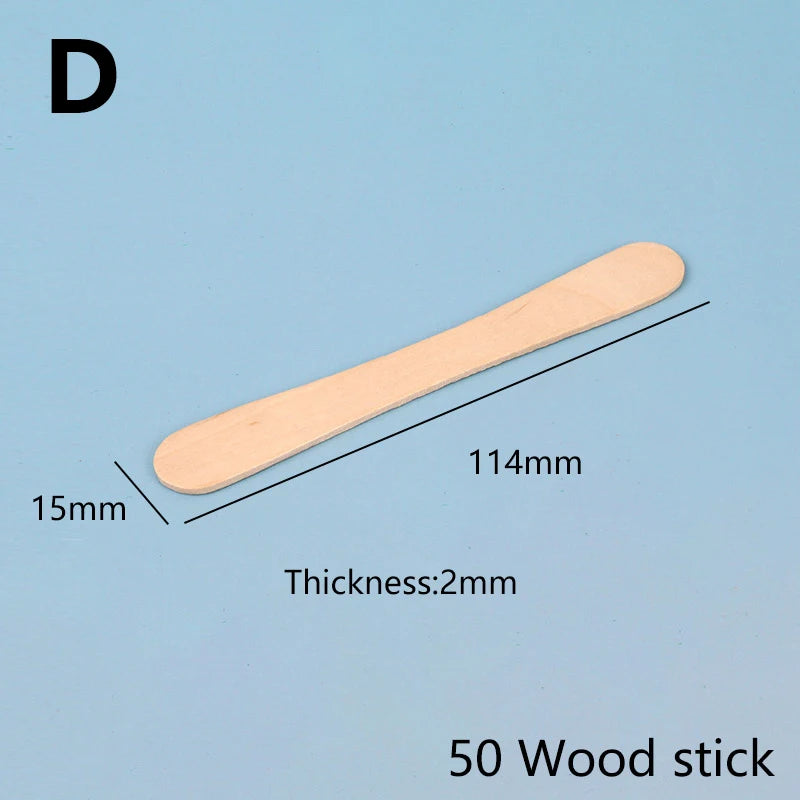 50/100Pcs Ice Cream Sticks Natural Wooden Ice Cream Dessert Spoons Popsicle Sticks Hand Crafts Art Ice Cream Lolly Accessories
