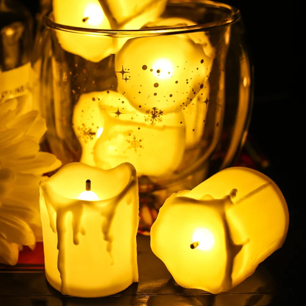 Flameless LED Votive Candles Set 100+Hour Lasting Electric Candles Battery Operated Tealight for Wedding Proposal Romantic Decor