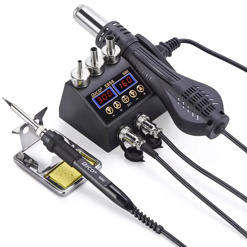 2 in 1 750W Soldering Station LCD Digital display welding rework station for cell-phone BGA SMD PCB IC Repair solder tools 8898