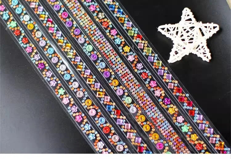 5 self crystal rhinestone sticker rolls with sparkling diamond texture mobile phones photo albums DIY decorative materials