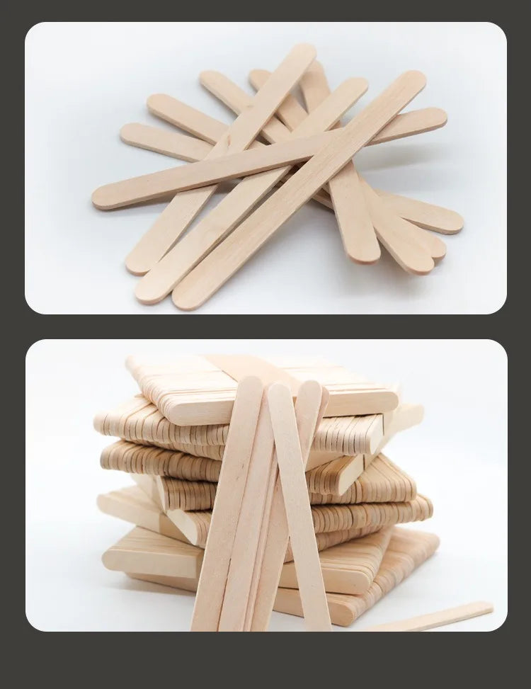 50/100pcs wooden popsicle sticks Hand Crafts Wood Ice Cream Popsicle Sticks DIY Wooden Sticks