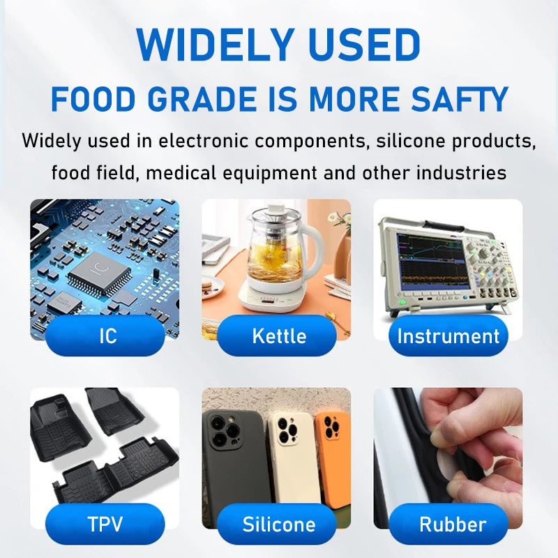 50/110ml Safty Silicone Glue Sealant High Strength Transparent Waterproof Fast-dry Adhesive Household Food Grade Silicone Glue
