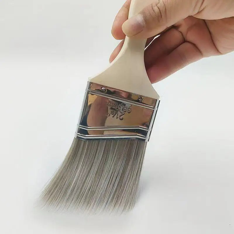5-Piece Set of Multi-Specification Angled Paint Brushes with Wooden Handles, Soft Bristles for Cleaning and Painting with Latex Paint