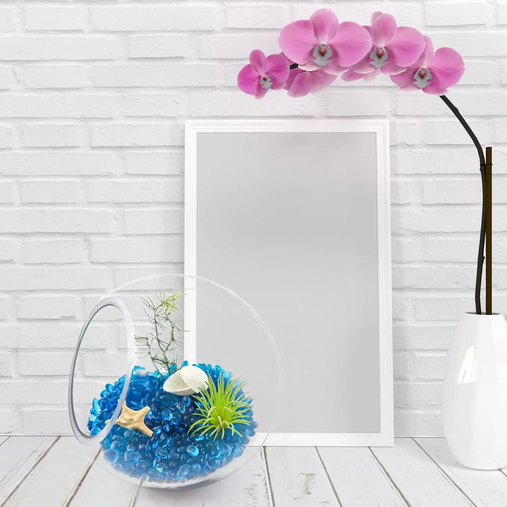 500 grams Aquarium Fish Tank Gravel Light Blue Glass Vase Filler for Fountain Succulent Plant Decorative Rock Pebble Stone