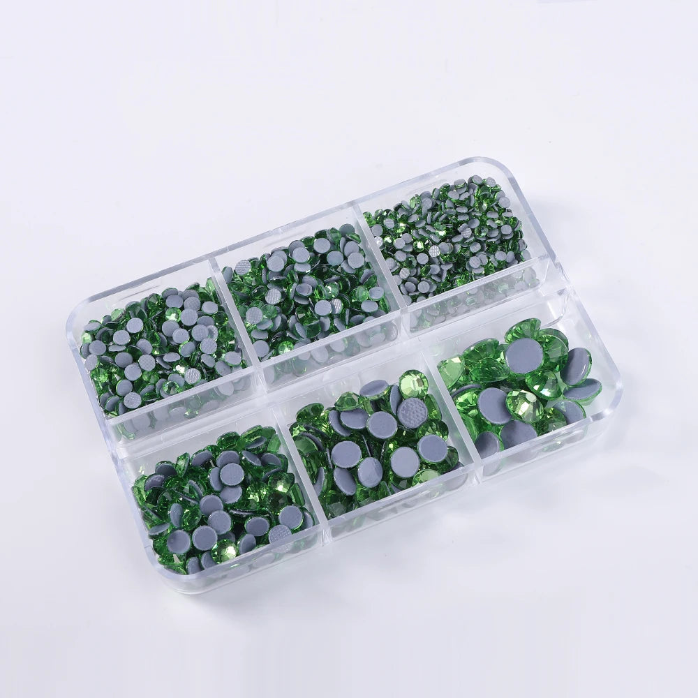 SS6-SS30 Boxed Glass Hotfix Crystal Mix Size Flatback Rhinestones Iron On Diamond Stones For Nail Art Crafts Dress Decoration