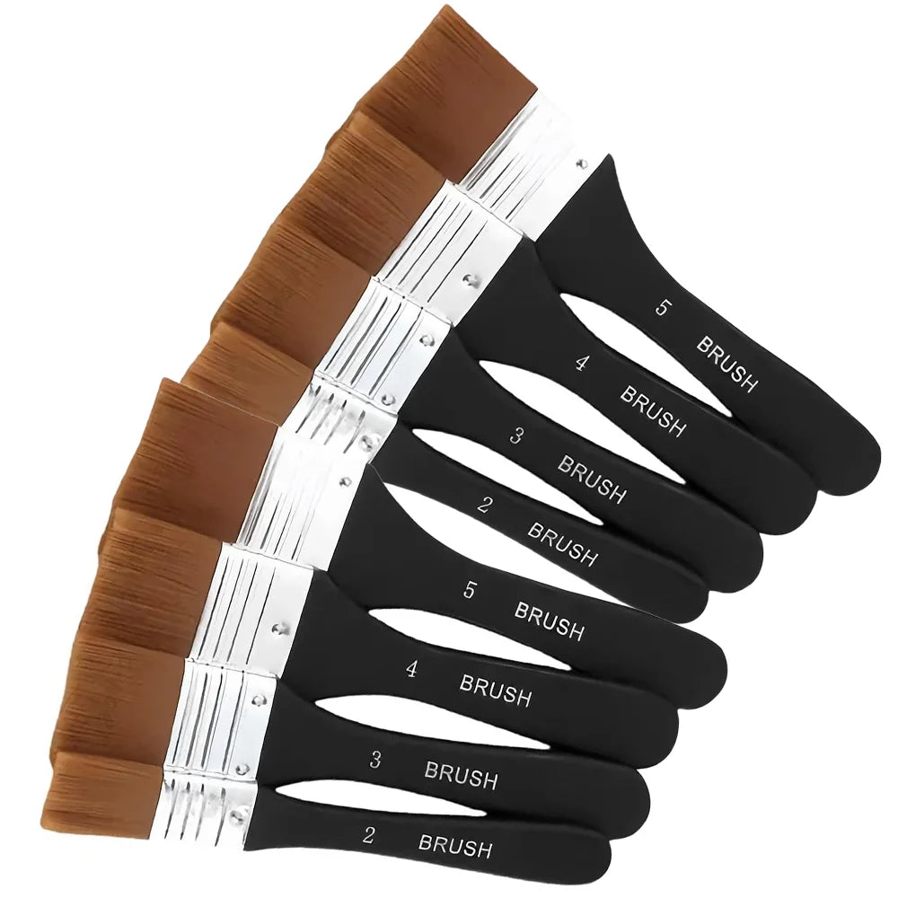 Paint Brush, Flat Bright Paint Brushes Craft Basecoating Paint Brushes with Wooden Handle for Acrylic, Oil, Watercolorercolor