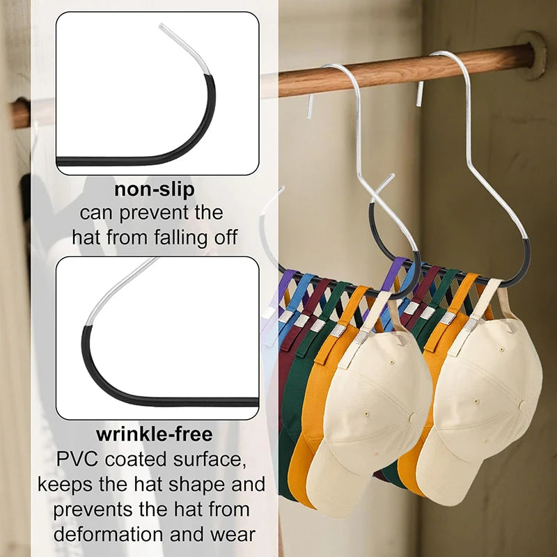 2-Piece Hat Hooks Set - No-Drill Quick Installation, Wall-Damage-Free, Fits Entryway/Closet/Door Back, Secure Hold
