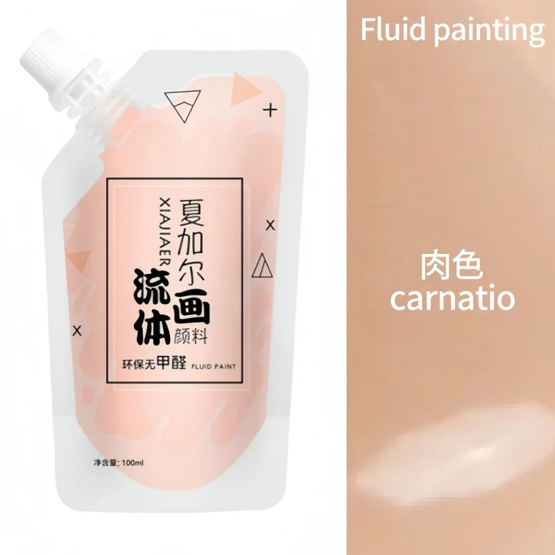 100ml/ Multi-colour xiajiaer Fluid Paint Acrylic paint Bag Violent Bear DIY decorative painting liquid liquid dye