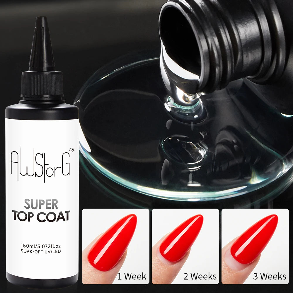 AWStorG 150ml Base Gel Super Top Coat Matte Top Coat Gel Polish Soak Off UV LED Gel Varnish Functional Gel Nail Salon
