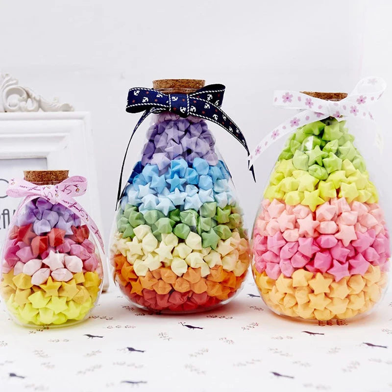 540Sheet Origami Stars Paper Strips27Colors Folding Paper Colorful Double Sided Lucky Star Origami DIY Hand Arts Make Home Decor