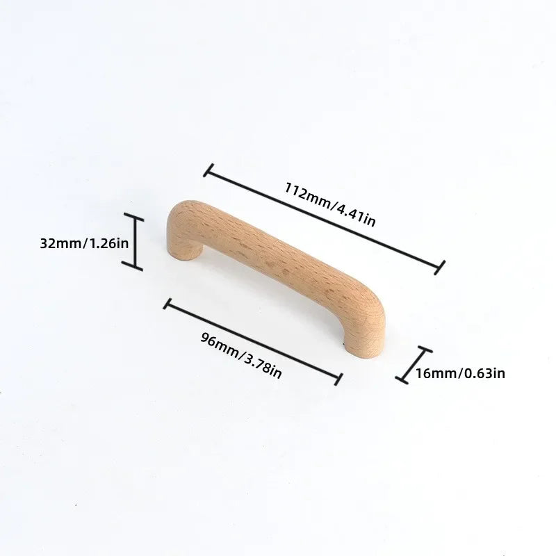 Beech Wood Handles Kitchen Cabinet Handle Drawer Solid Wood Furniture Wooden Door Drawer Knobs Cupboard Handles for Furniture
