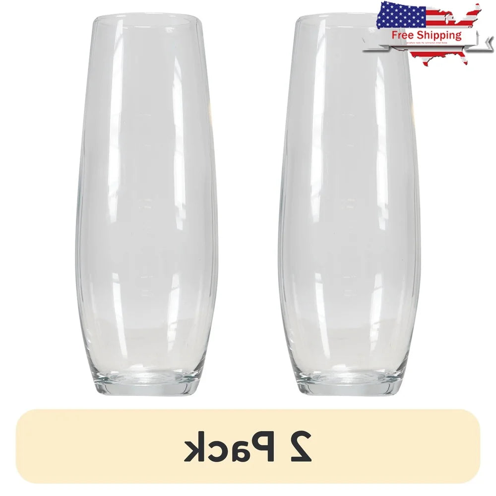 2 Pack Clear Glass Bud Vase for Floral Display Durable Elegant Home Decor Perfect Single Stems or Small Arrangements