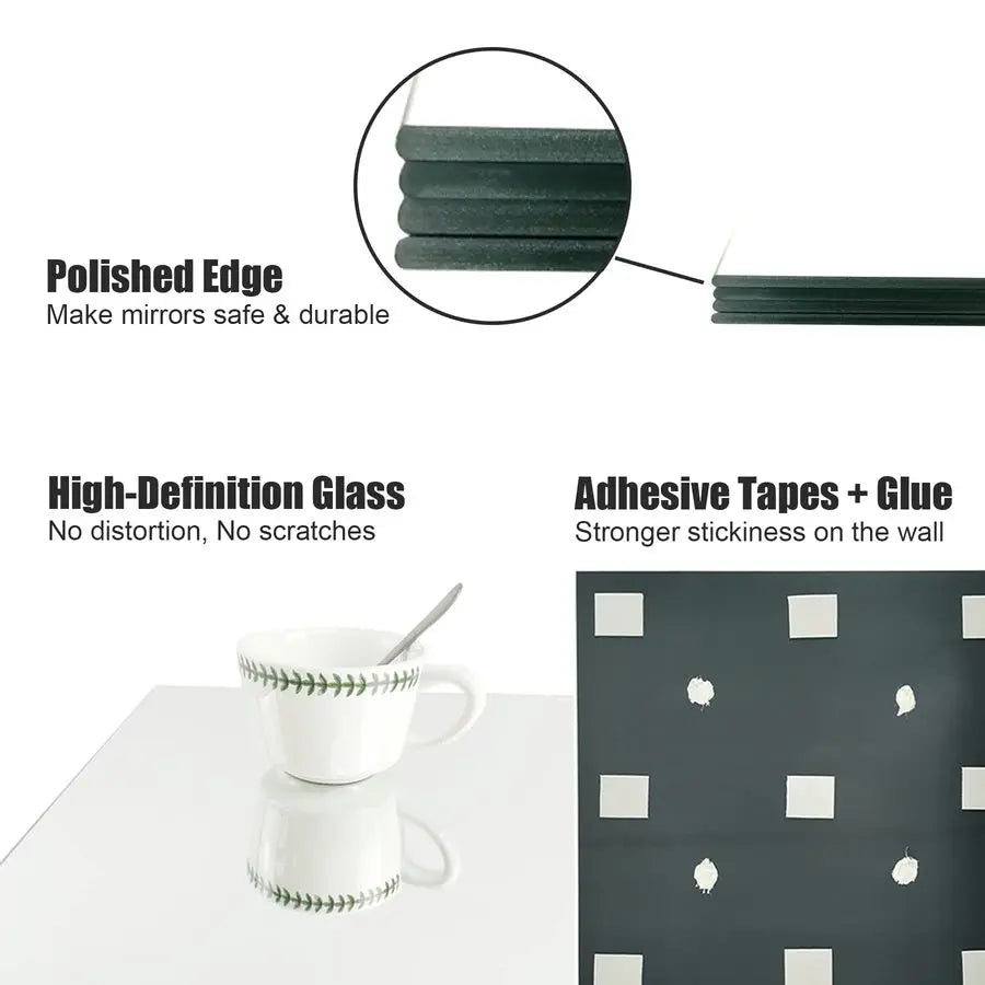Home Gym Mirror Tiles for Wall, 14 x12 x12PCS Full Length Home Gym Workout Mirror for Garage, Bedroom, Living Room, Over The Do