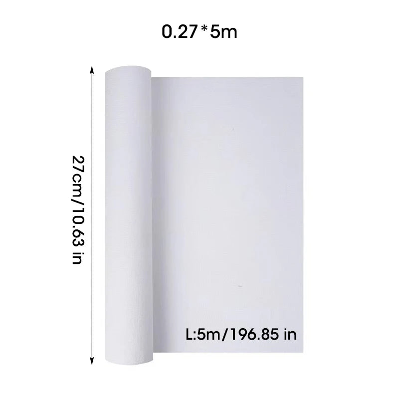 5M/Roll Cotton Canvas Roll,White Black Blank Specialized Suitable for Oil Painting,Acrylic Pigments,27,37,47,,57,67,77,87cm Wide