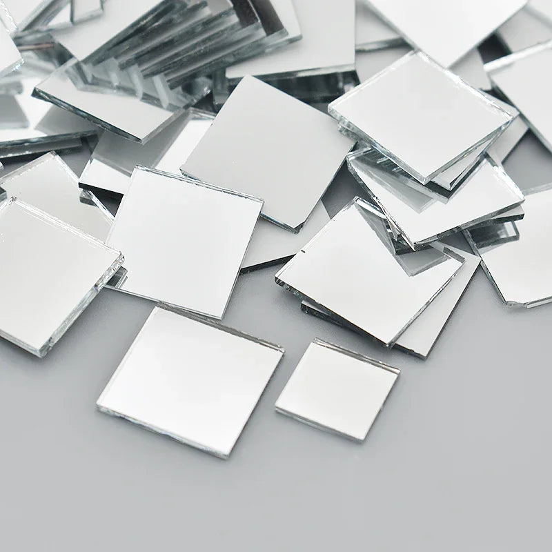 100/200/500Pcs 10x10mm/15x15mm Mini Acrylic Square Mirror Mosaic Tiles Bulk Mirror Wall Sticker For Diy Crafts Home Decoration