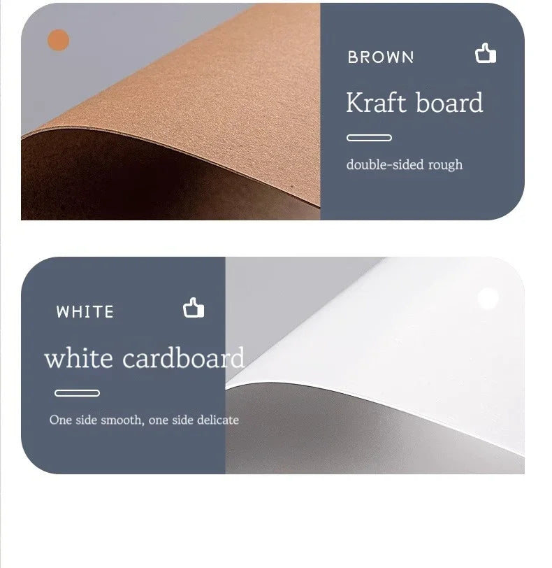 A4/A5 White Thicked Kraft Paper Hard Cardboard Diy Handmake Card Making Craft Paper Chipboard Backing Board 1/1.5/2/2.5-3mm