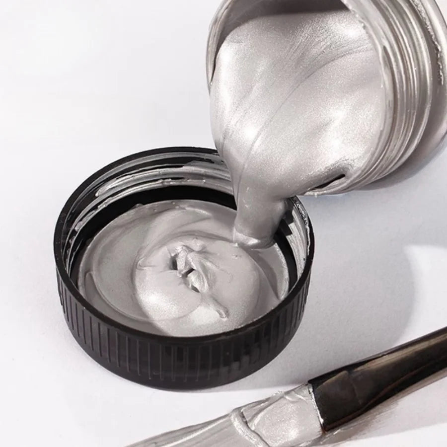 50/100/300ml Silver Acrylic Paint Metal Pearlescent Hand-painted Gypsum Glue Waterproof and Non-fading DIY Painted Paint