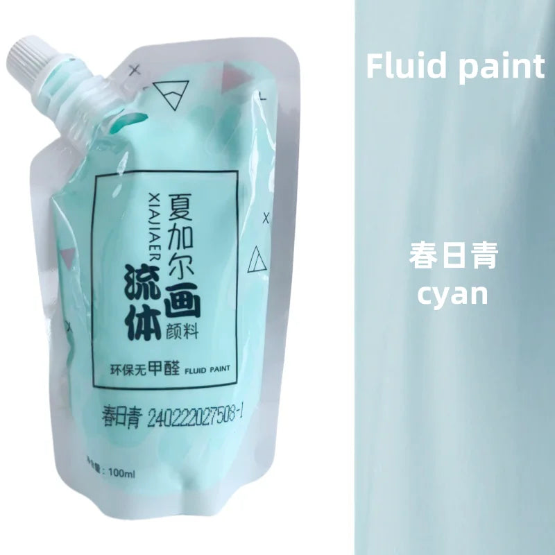 100ml/ Multi-colour xiajiaer Fluid Paint Acrylic paint Bag Violent Bear DIY decorative painting liquid liquid dye