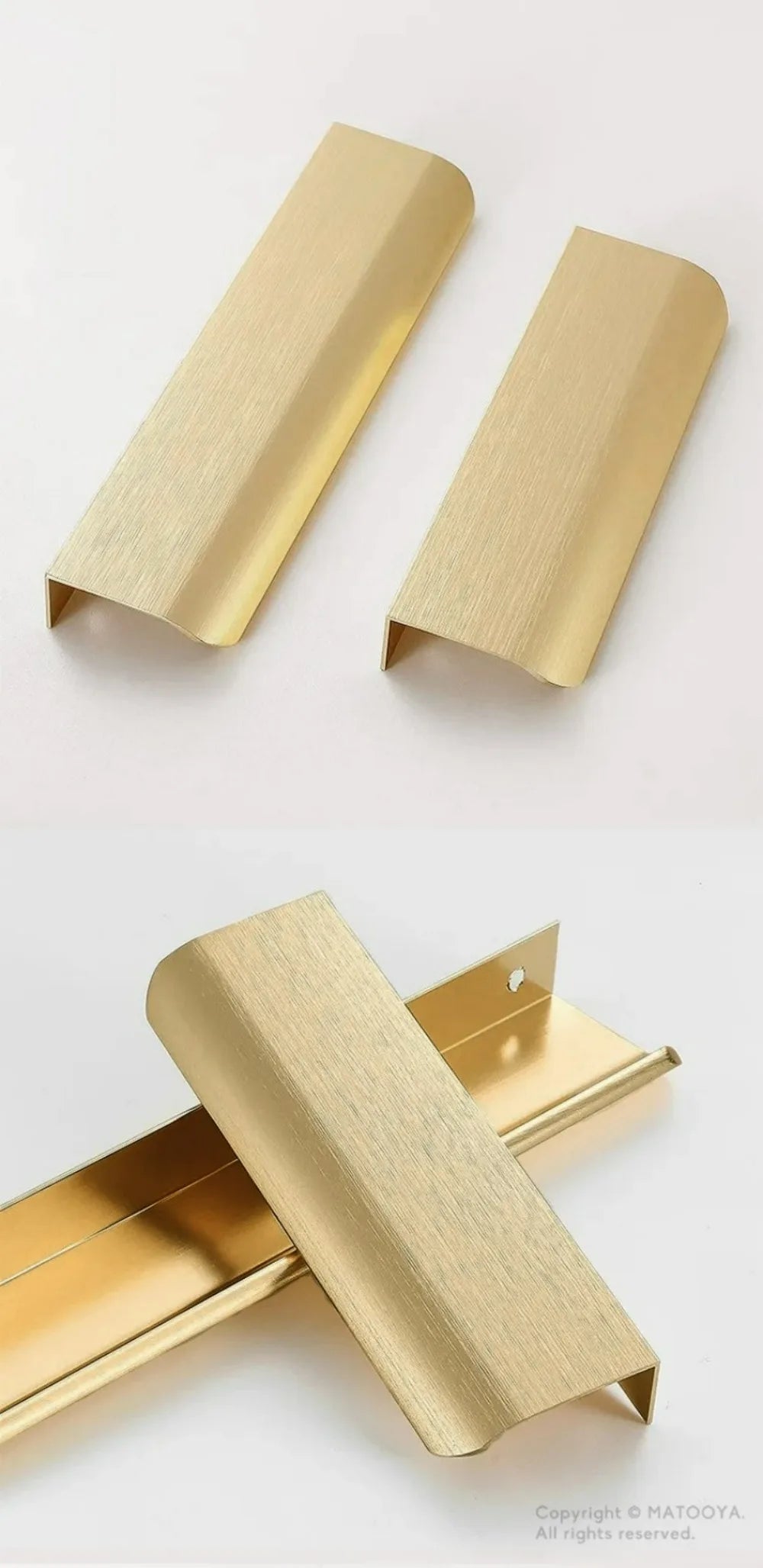 Gold Black Hidden Handles Long Kitchen Cabinet Pulls Drawer Knobs Aluminum Alloy Furniture Handles Cupboard Pulls Wardrobe Pulls