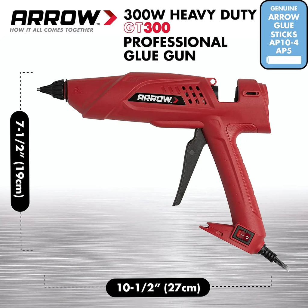 300W Heavy Duty Electric Hot Melt Glue Gun for Crafts, Construction, and Woodworking Projects