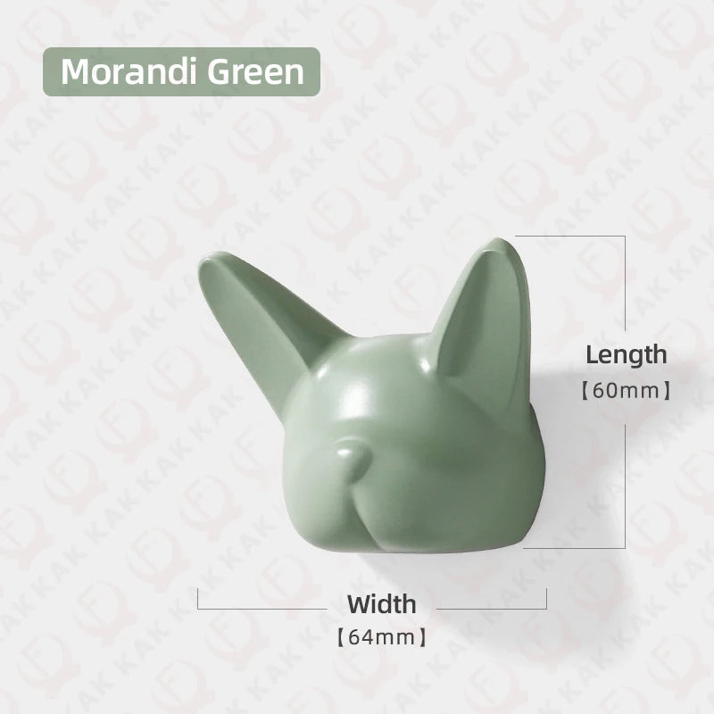 KAK Bulldog Design Wall Hanging Hooks Coat Hook Bag Hat Rack Rackers Zinc Alloy Wall Decorations for Kis Hardware Fittings