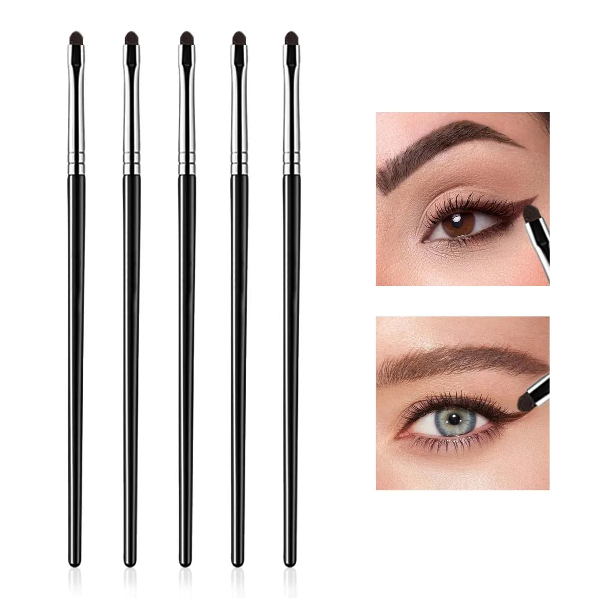 4Pcs Eye Detail Brushes Set, Eyeshadow Brushes, Undereye Smudge Brushes, Soft Eyeliner Brush, Perfect Eye Makeup Tools