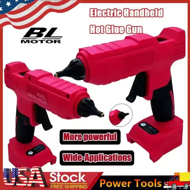 Cordless Electric Handheld Hot Glue Gun Repair DIY Tool Hot Melt Welding Hot Air Gun Anti-scald Nozzle Fit Milwaukee 18V Battery