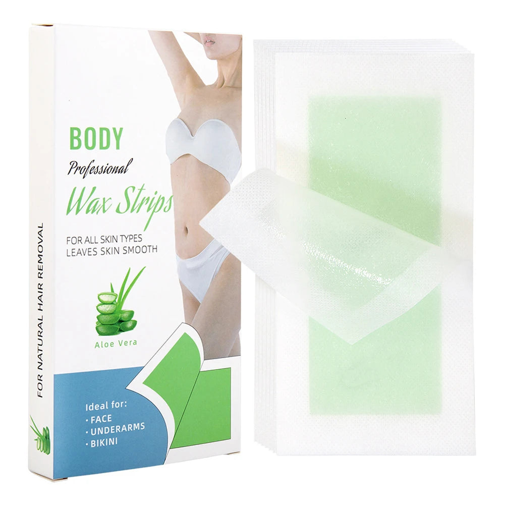20pcs Hair Removal Wax Strips Roll Underarm Wax Strip Paper Waxing Wipe Sticker Beauty Tool for Face Body Leg Arm Hair Removal