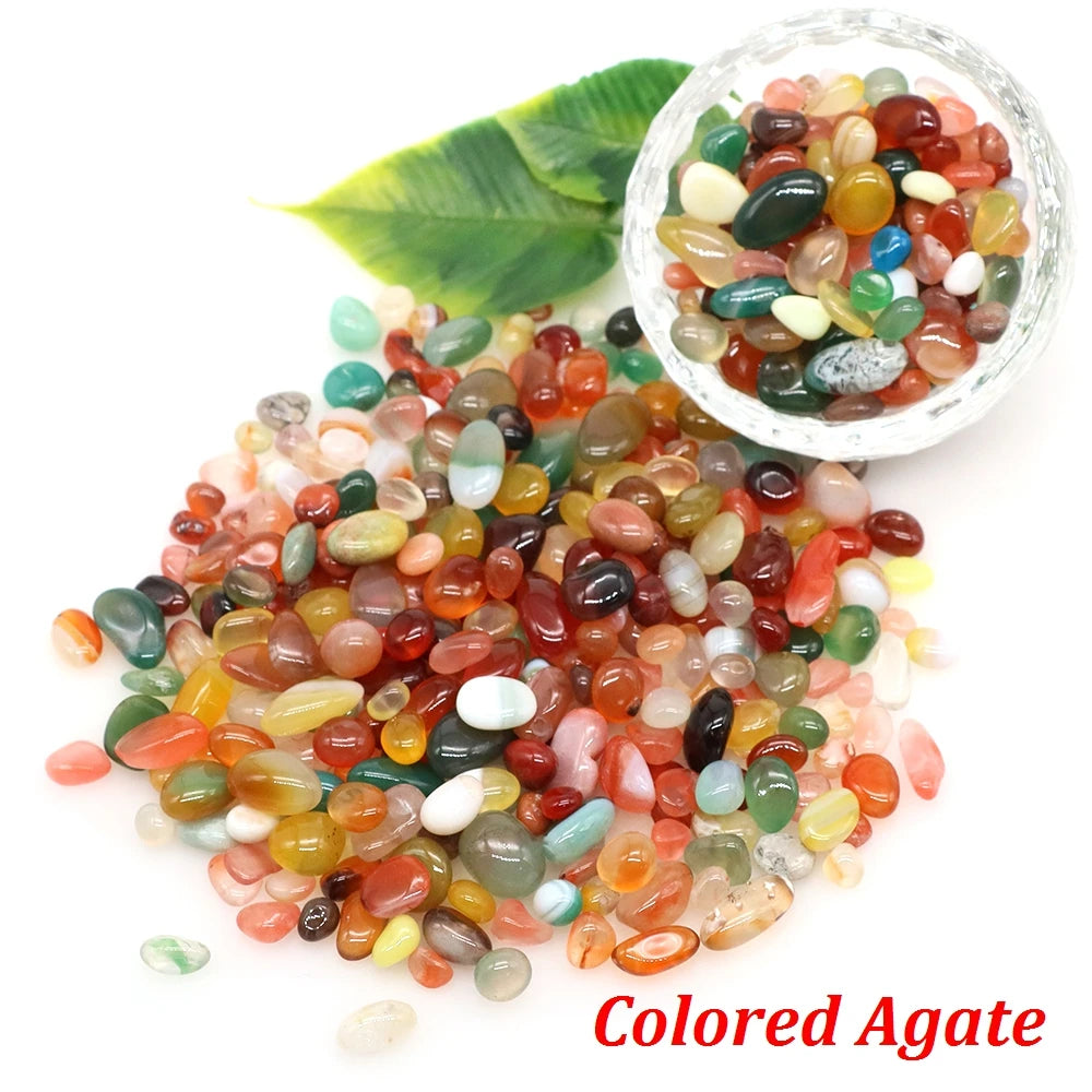 Natural Stone Tumbled Agate Gravel Crystals Chip Quartz Minerals Reiki Healing Specimen Gemstones Home Aquarium Decor DIY Crafts