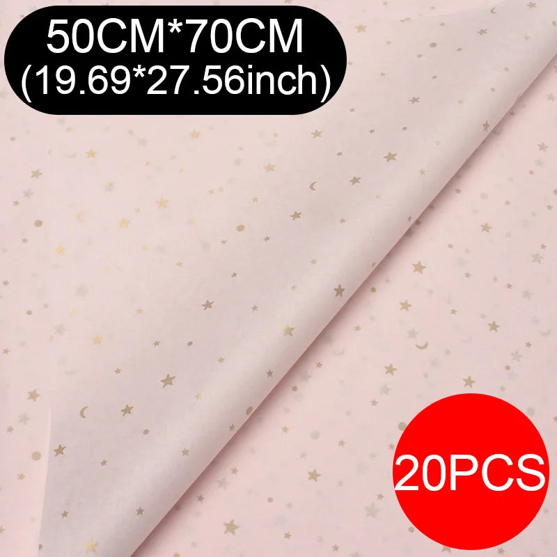 20pcs sheet Cotton Bouquet Flower Wrapping Paper Star Moon Sydney Paper Wrapping Paper Flower Wrapping Paper Cake Baking Gift