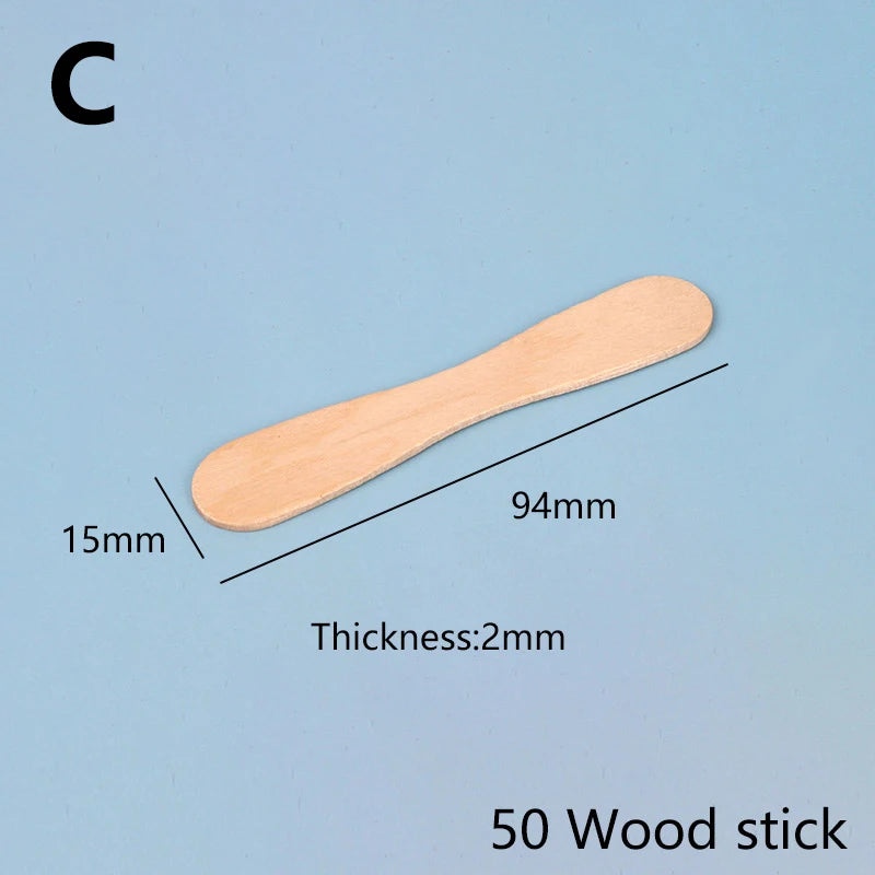 50/100Pcs Ice Cream Sticks Natural Wooden Ice Cream Dessert Spoons Popsicle Sticks Hand Crafts Art Ice Cream Lolly Accessories