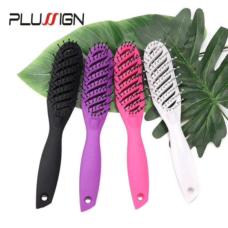 Styling Curly Hair Brush Salon Massager Comb Brush Detangling Drying Brush Anti Static Curved Vent Brush Scalp Massage Comb