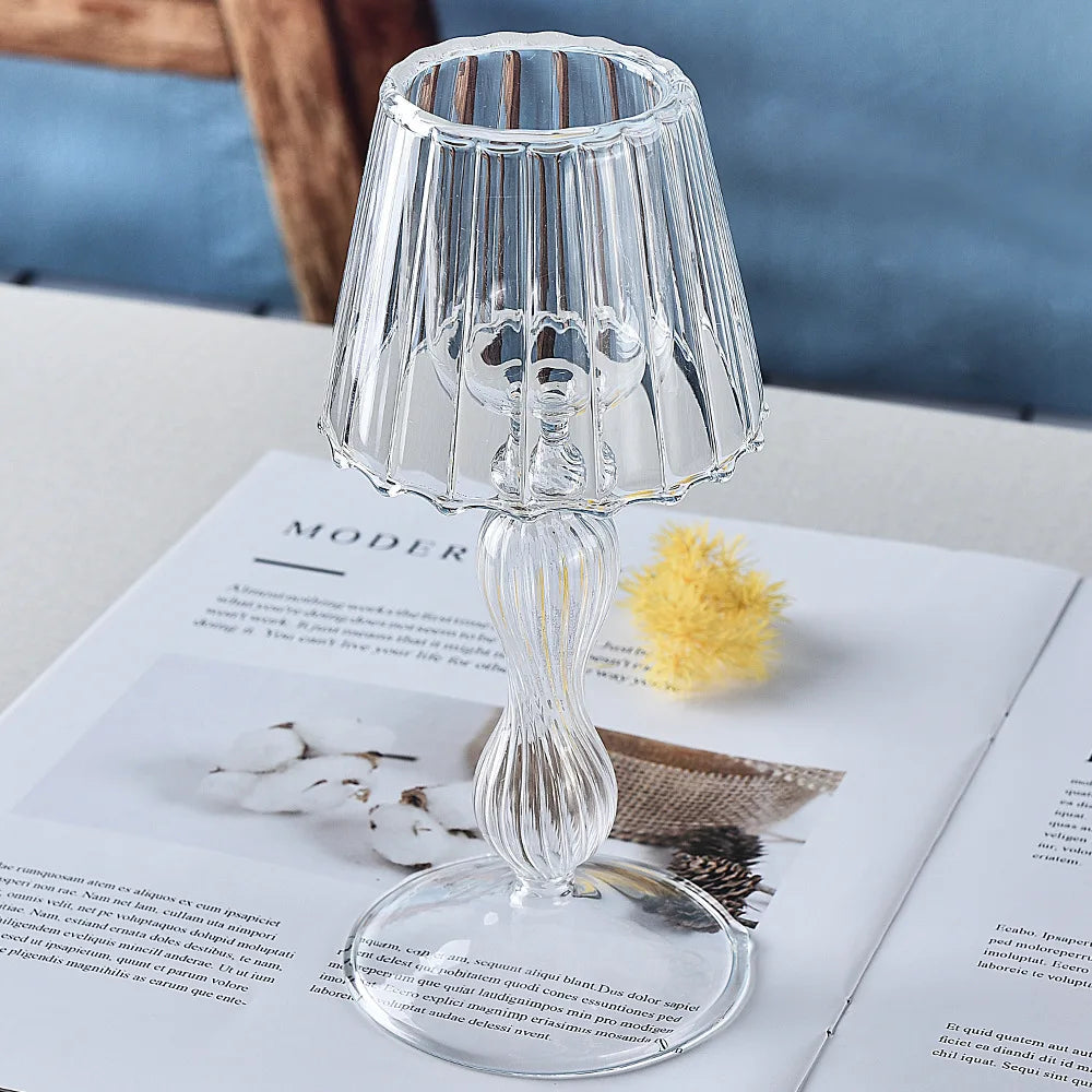 Clear Candle Holder Glass  Candle Holder for Home Decor Table Centerpiece Wedding Party Christmas Valentine Day