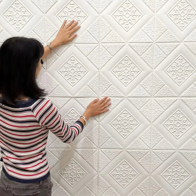 5-20Pcs 35*35cm Ceiling Wallpaper 3D Brick Waterproof Wall Stickers Foam Wall Paper Self-Adhesive Home Decor