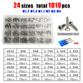 1 Kit Mix Sizes M1.2 M1.4 M1.7 M2 M3 M4 Phillips Flat Countersunk Round Pan Head Wood Self Tapping Screw Set 304 Stainless Steel