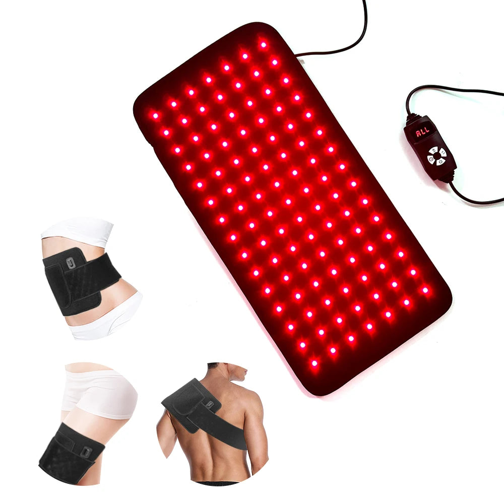 105 Leds Red Light Pad for Waist Leg Arm Knee Feet Pain Relief 660nm 850nm Near Infrared Light Wrap with Elastic Strap