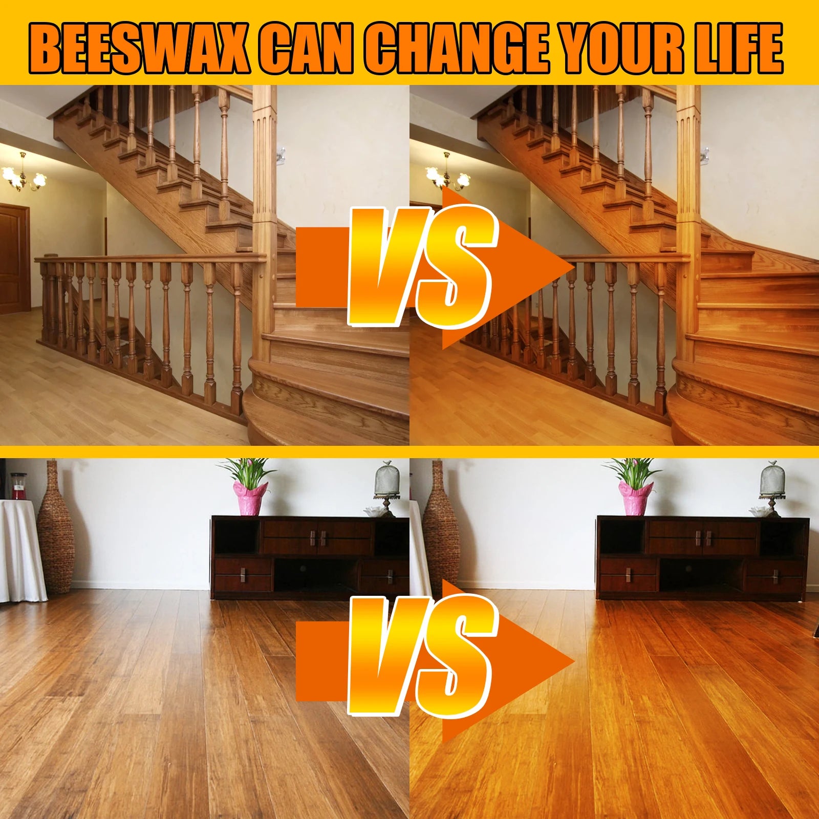 EELHOE Furniture Polishing Beeswax Beeswax Wood Seasoning Beewax Wooden Floor Cleaning Maintenance Polished Brighten Care Wax