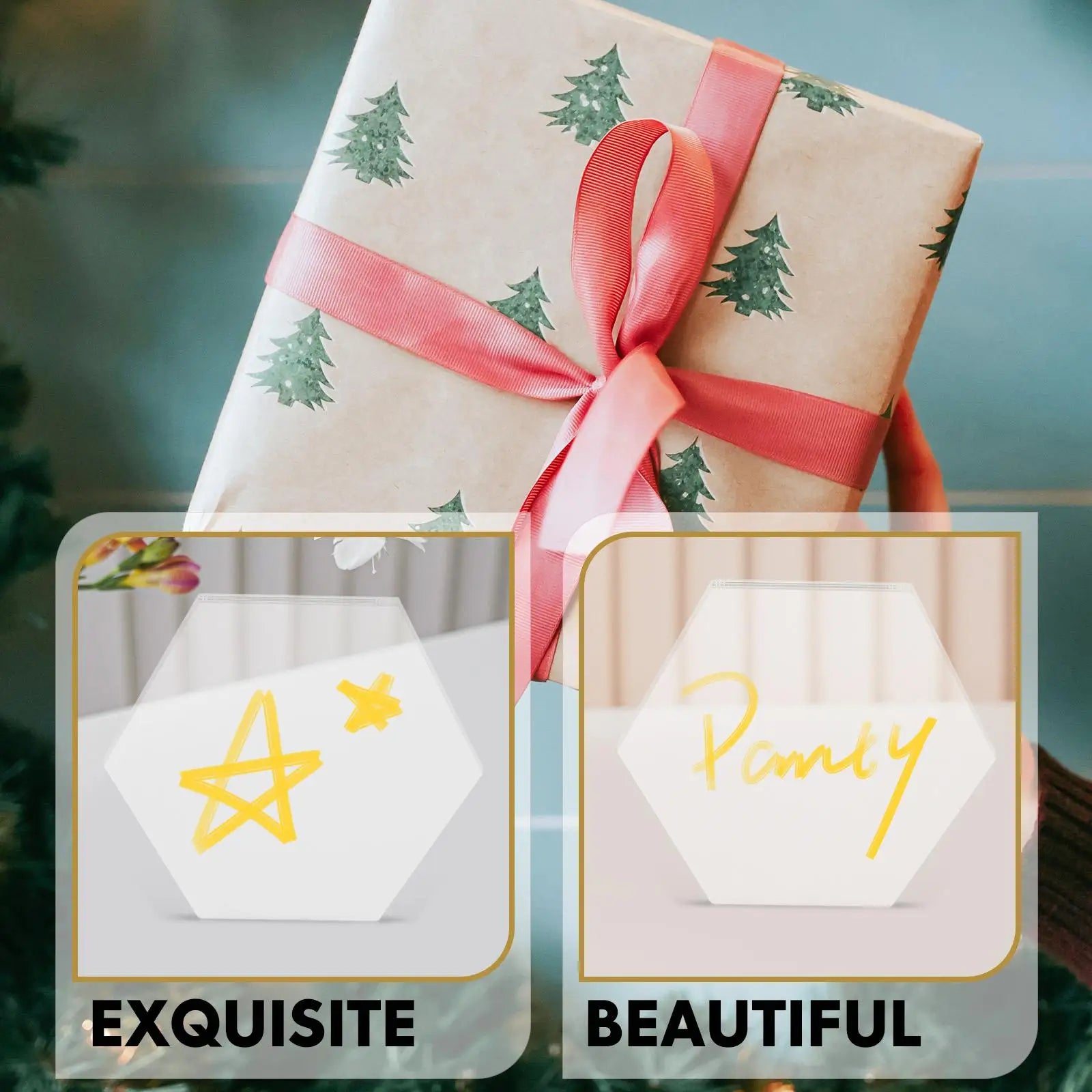 10 pcs Hexagon Clear Acrylic Plate Transparent Board Diy Craft Supplies Decorative Panel Non Breakable Easy Clean Cake
