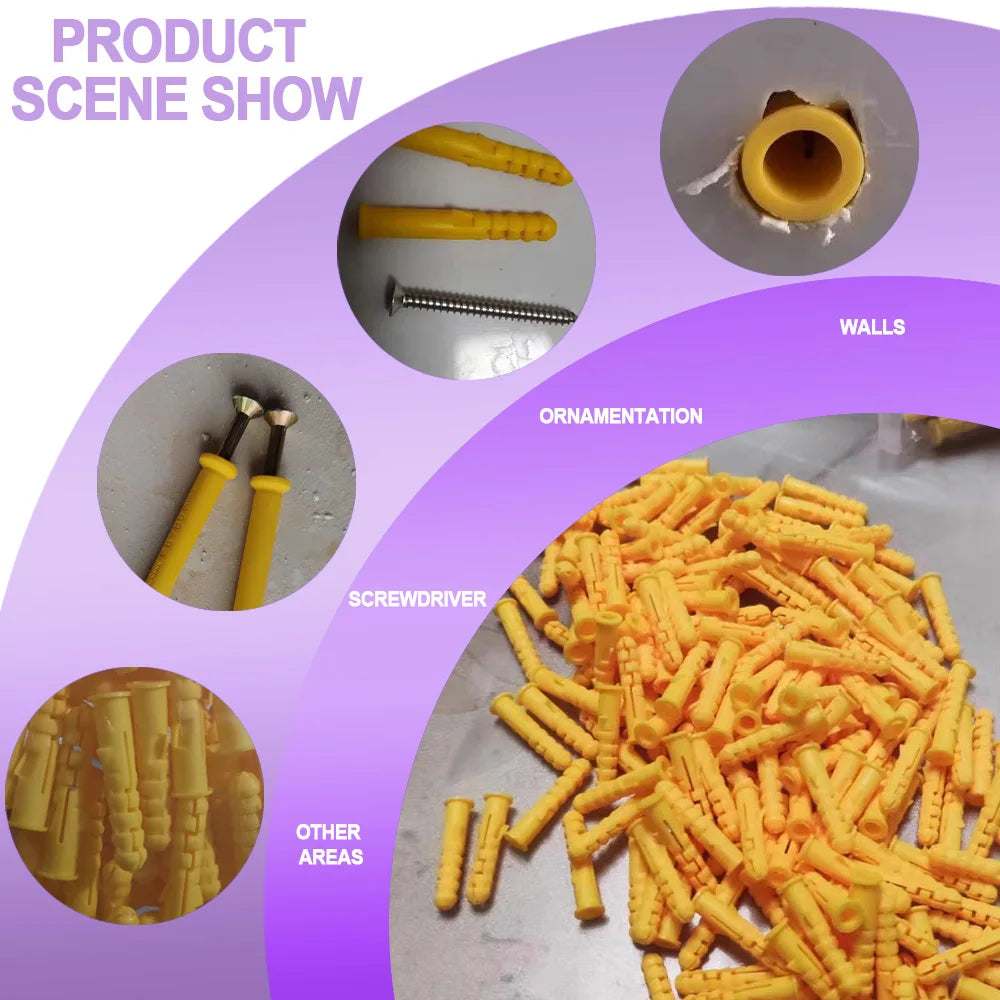 25pieces Plastic Expansion Tube Ribbed Plastic Anchors M6 M8 M10 Expansion Pipe Wall Plug Frame Fixed Tube For Selftapping Screw