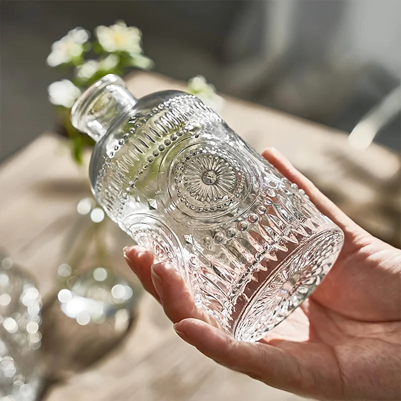 12 Pack Clear Glass Bud Vases, Small Vases For Flowers, Vintage Glass Bottles For Home Office Decor, Centerpieces For Wedding
