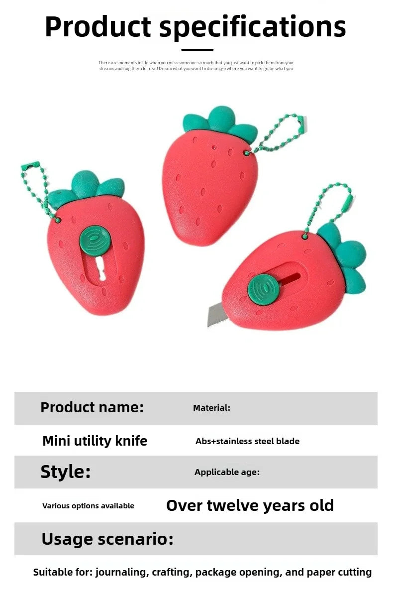 1Pcs Utility Knife In The Shape Of Mini Fruit Designed To Be Hung For Unpacking Paper Cuttings Envelope Wrapping Tool