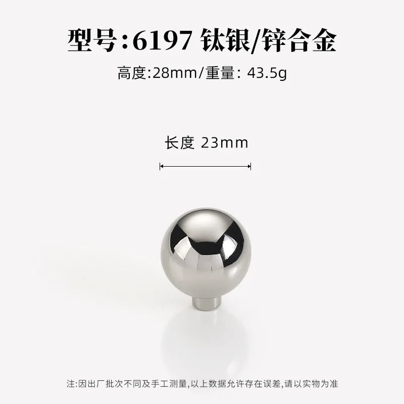 Silver cabinet door handle creative wardrobe/cabinet/drawer knobs modern minimalist single-hole door pull furniture hardware