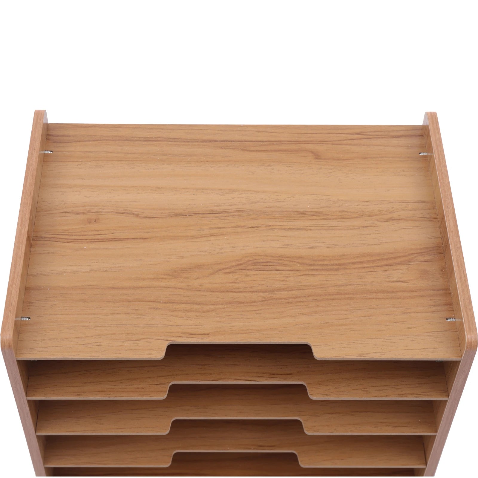 7Tier High-density Board Widen Wood Office Paper Organizer For Desk Desktop File Holder Desk Letter Tray & A4 Paper Sorter
